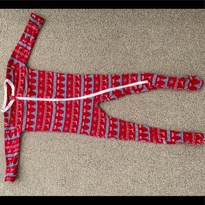 Holiday Footie with Zipper in Nordic Print